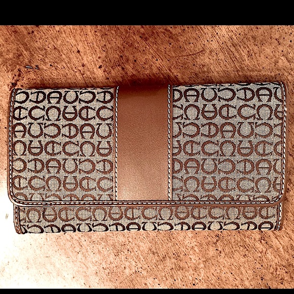 Kenneth Cole Reaction Handbags - KENETH COLE BROWN LEATHER WALLET BILLFOLD CLUTCH CHECK BOOK TRI~FOLD NEW